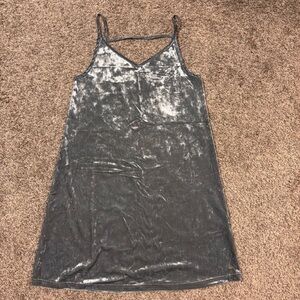 Roxy Gray Velvet Dress